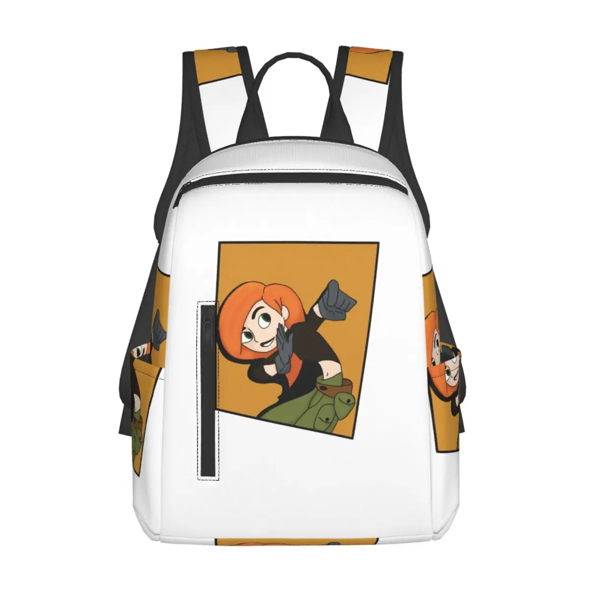 キム・ポッシブル-コミックパネルスタイルバックパックデイパック大容量子供用ブックバッグスクールバッグショルダーバッグ男性用女性用