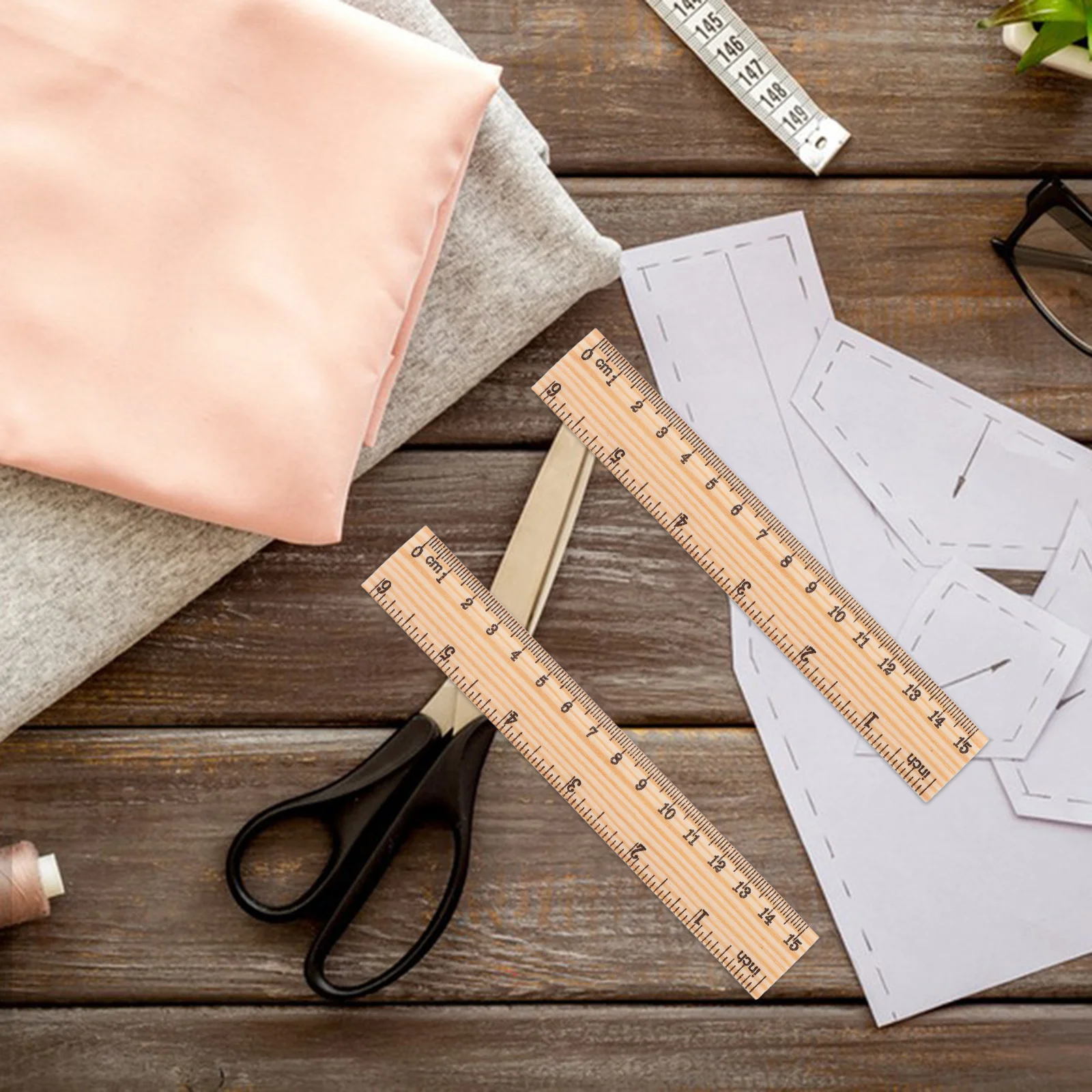 

30Pcs 15cm Wooden Ruler High Quality Straight Measuring Tool for Students Artists Designers Architects Straight Ruler