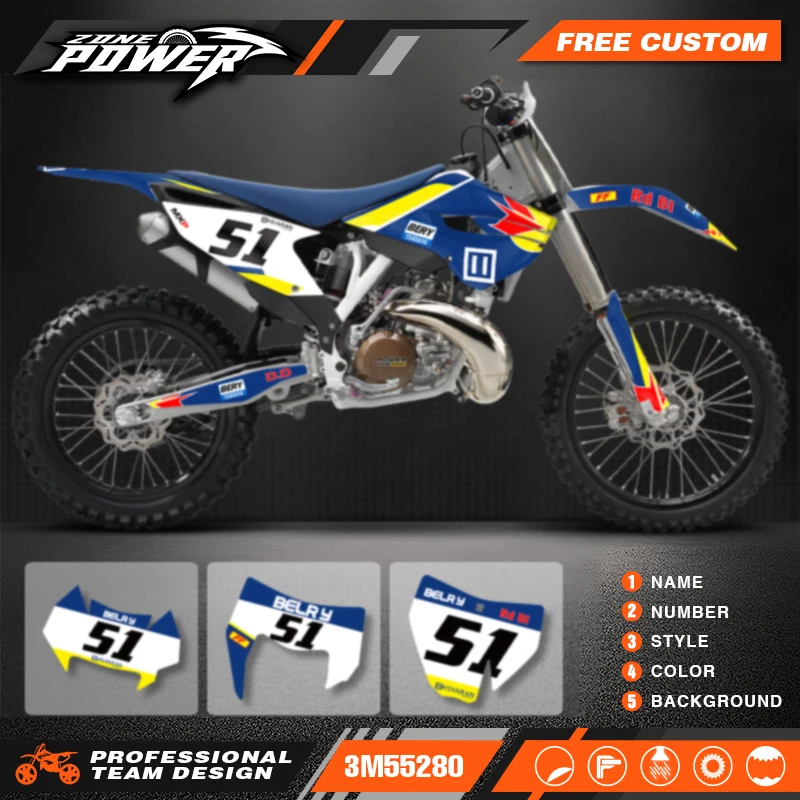 Powerzone Motorcycle Graphics background Decals Sticker Kits for Husqvarna TC FC 2014 2015 TE FE 2014 2015 2016 125-450cc 06