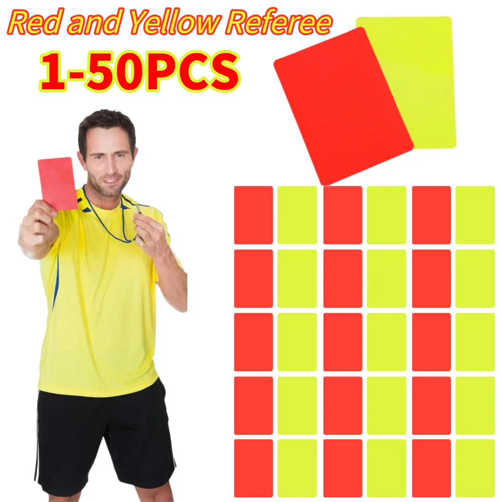 1-50PCS Hot Sale Red Card Wear-resistant PVC Soccer Referee Red Yellow Cards Football Match Training Referee Tool 8x11cm