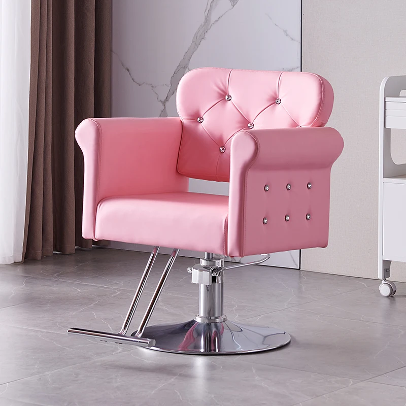 Silla de salón de pelo rosa, sillón ligero de lujo, elevador