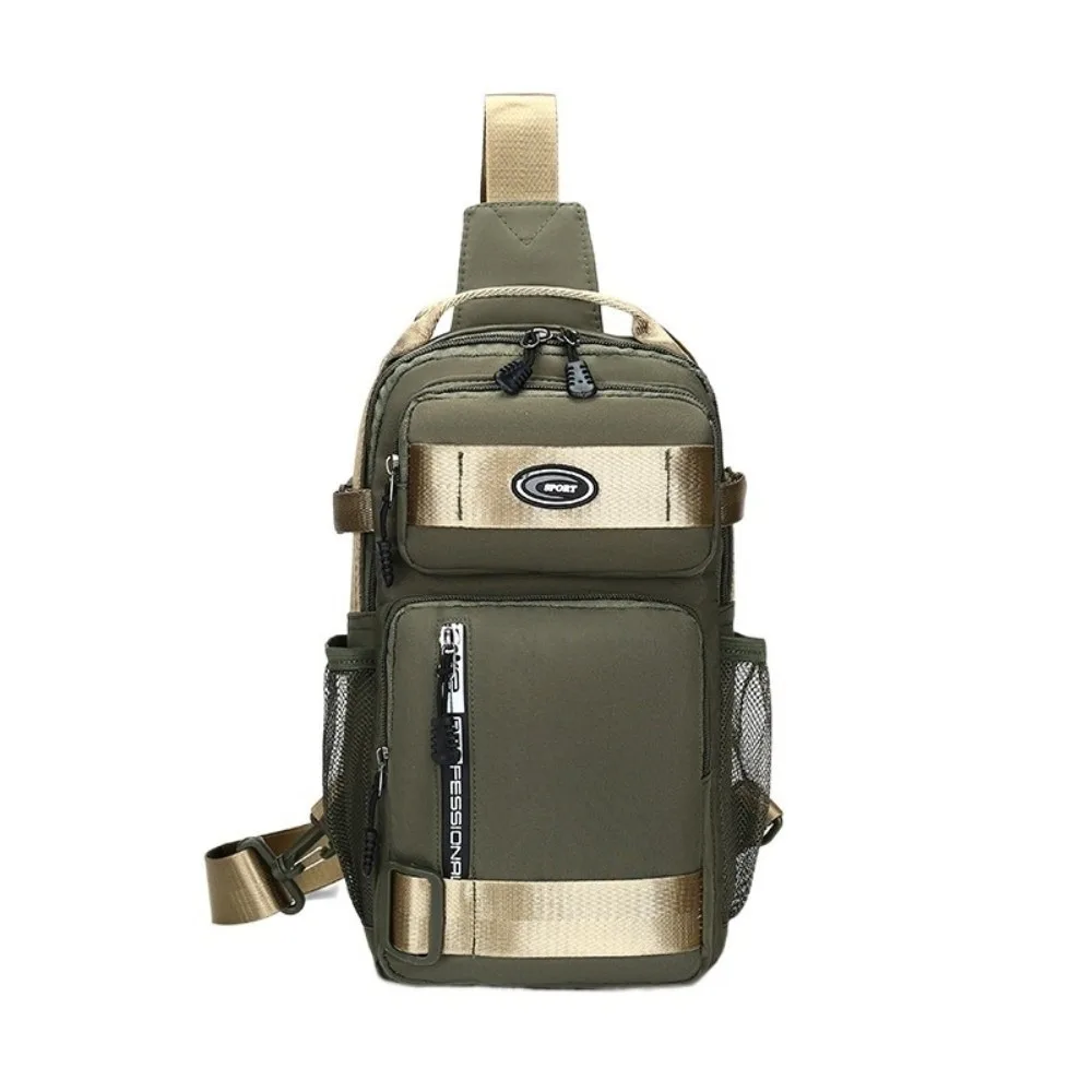 

Simple Oxford Cloth Men Chest Bag Multifunction Waterproof Sports Message Bag Large Capacity Zipper Shoulder Crossbody Bag Men