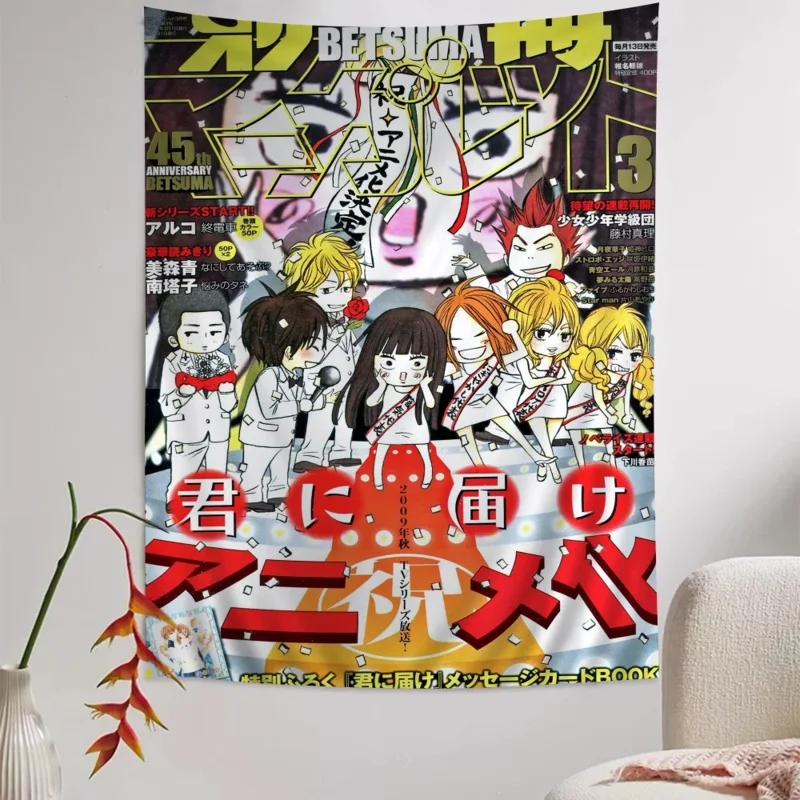 VIKAMA Shoujo Anime Collage Tapestry Stylish Wall Decor Suitable For Apartment Studio Otaku Aesthetic Backdrop Home Decoration