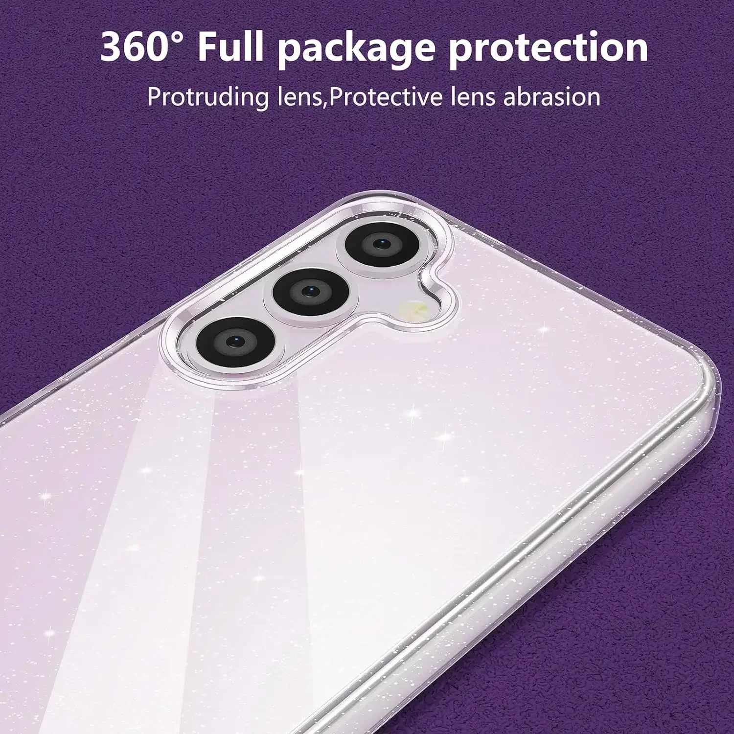 Glitter Clear Phone Case For Samsung Galaxy S24 Ultra S23 FE S22 S21 Plus S20 A54 5G A34 A33 A14 A53 A52 A13 A51 Note 20 Cover