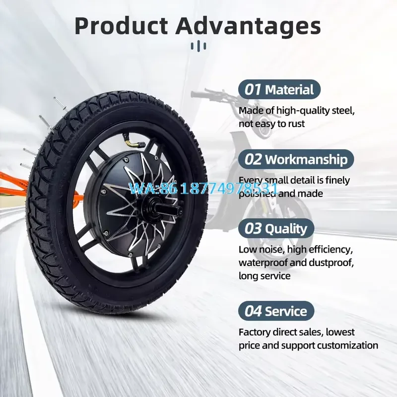 Wmwmnu for High Power Hub Motor 72V 3500W Bike Wheel Brushless Accessory for 14in Scooter