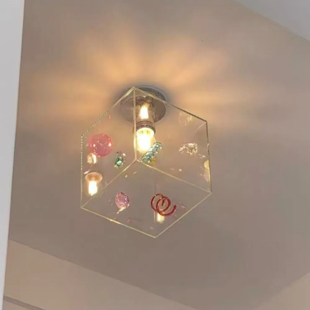 Glass Ceiling Lamp Bauhaus Balcony Hallway Memphis Children's Room Lamp Girl Bedroom Study Lamp