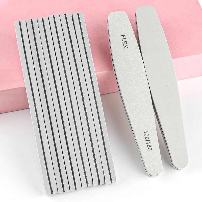 

5/10/20Pcs Grey Nail Files 100/180 Grit Washable Sponge Sanding Buffer Blocks for Gel Polish Manicure Pedicure Supplies