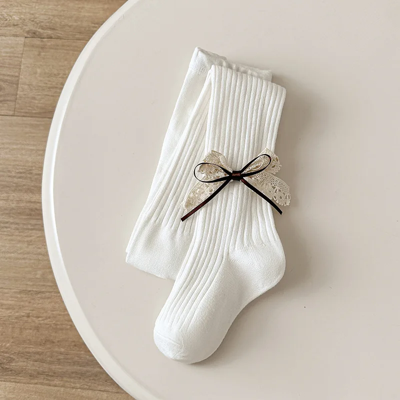 الأطفال الجوارب القطنية الفتيات لطيف الأميرة Bowknot جوارب طويلة الاطفال تخزين طفل الفتيات قطعة واحدة جوارب طويلة الرضع محبوك الجوارب