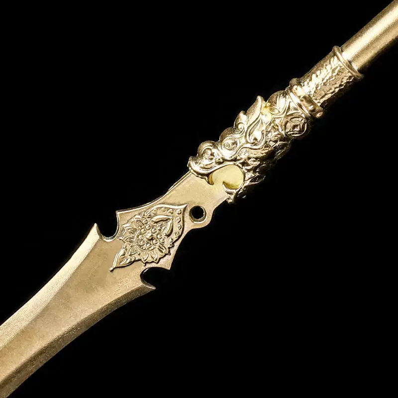 37cm Retro Chinese Style Brass Zhao Yun Gentian Gun Tea Needle Pu Erh Tea Knife Home Decoration