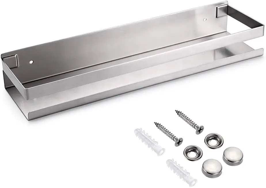 

Настенная угловая полка для душа из нержавеющей стали, прямоугольная, 16 дюймов, серебристая, устойчивая к ржавчине