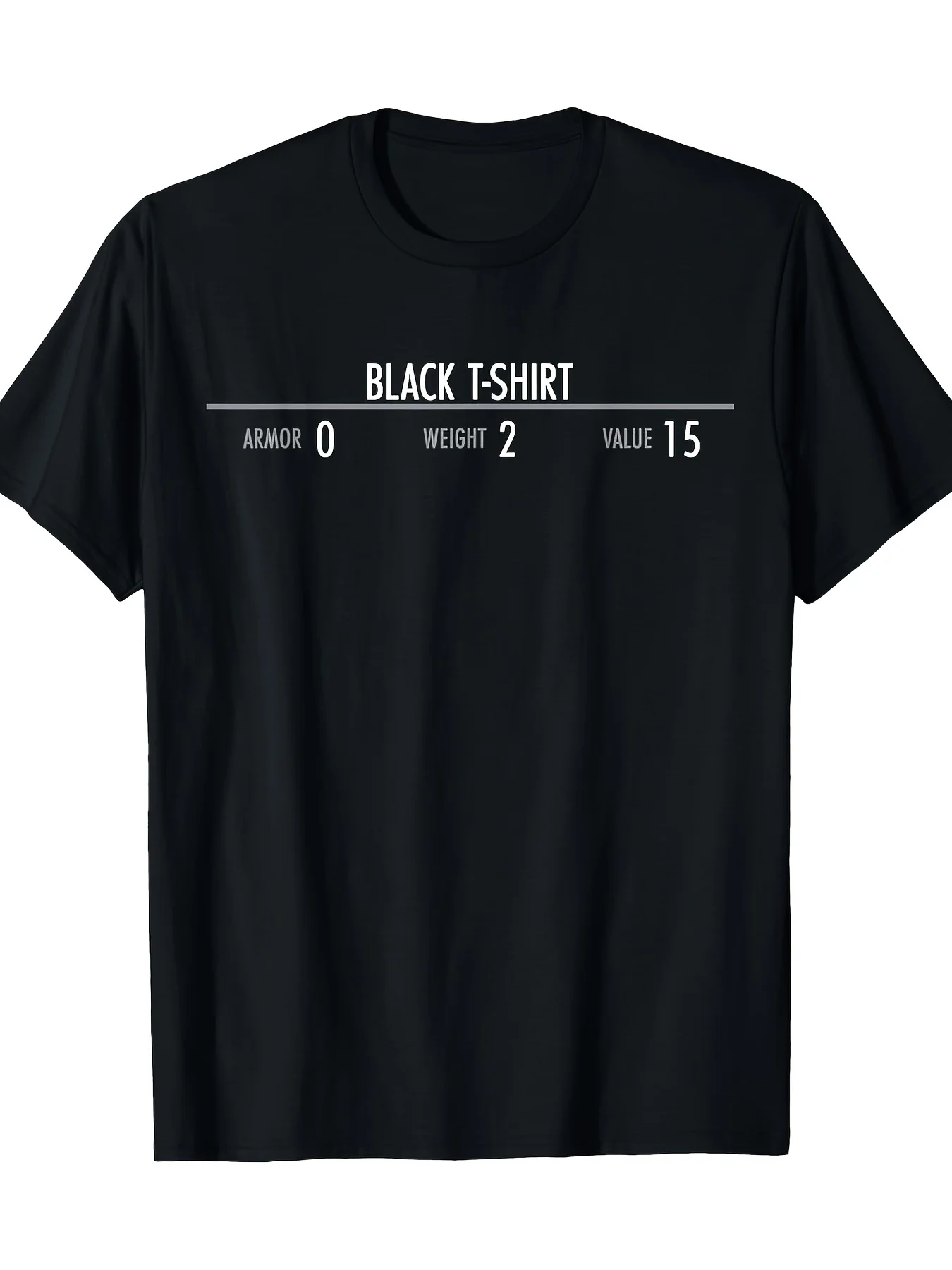 Skyrim Armor Stats camiseta gráfica divertida RPG Gamer juego de rol camiseta estampada hombres