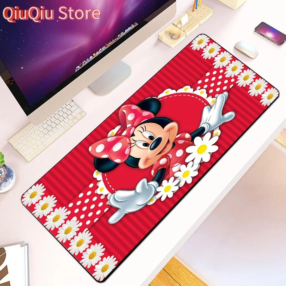 

Cute Mickey Minnie Mouse Mousepad HD Printing Computer Gamers Locking Edge Non-slip Mouse Pad XXL90x40cm Keyboard PC Desk Pad