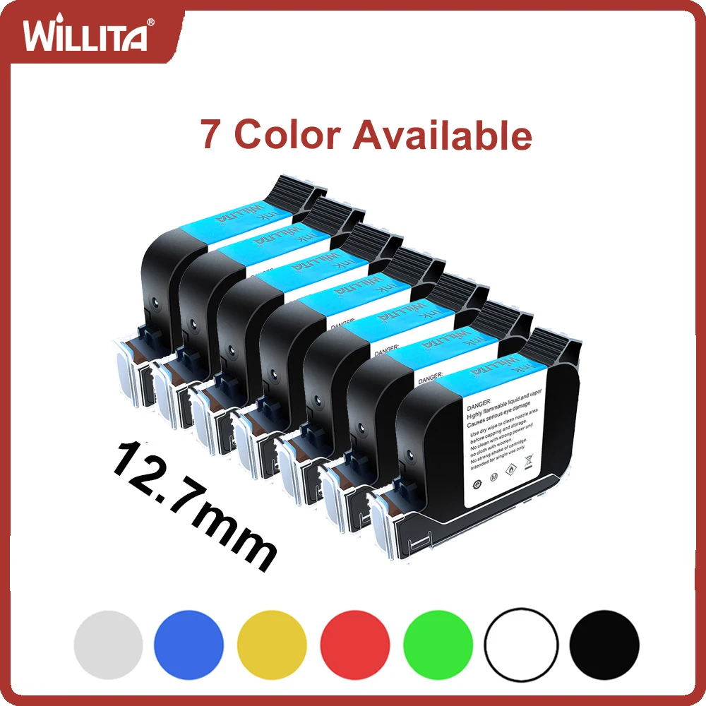 

Willita A-level 12.7mm Printing Height JS12 Compatible Fast Dry Eco Solvent Ink Cartridge For Handheld/Online Inkjet Printers