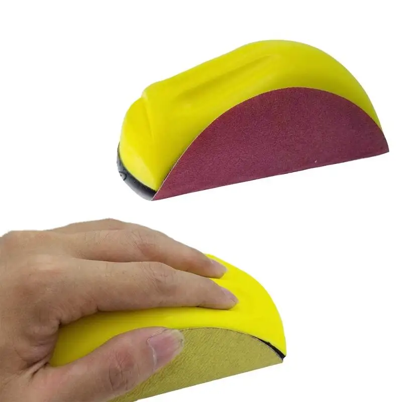 

Abrasive tools Hand Sanding Block Round Shaped Grinding hook and loop hand foam pad