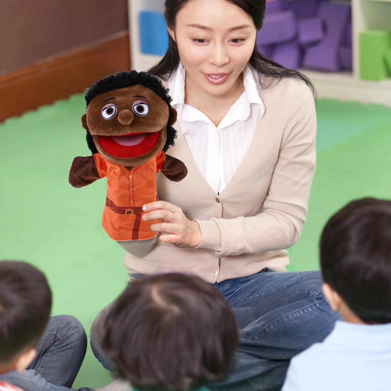 Handpuppe Mutter Kinder Puppen Niedliche gefüllte fantasievolle Spielspielzeug Dekorieren Eltern-Kind