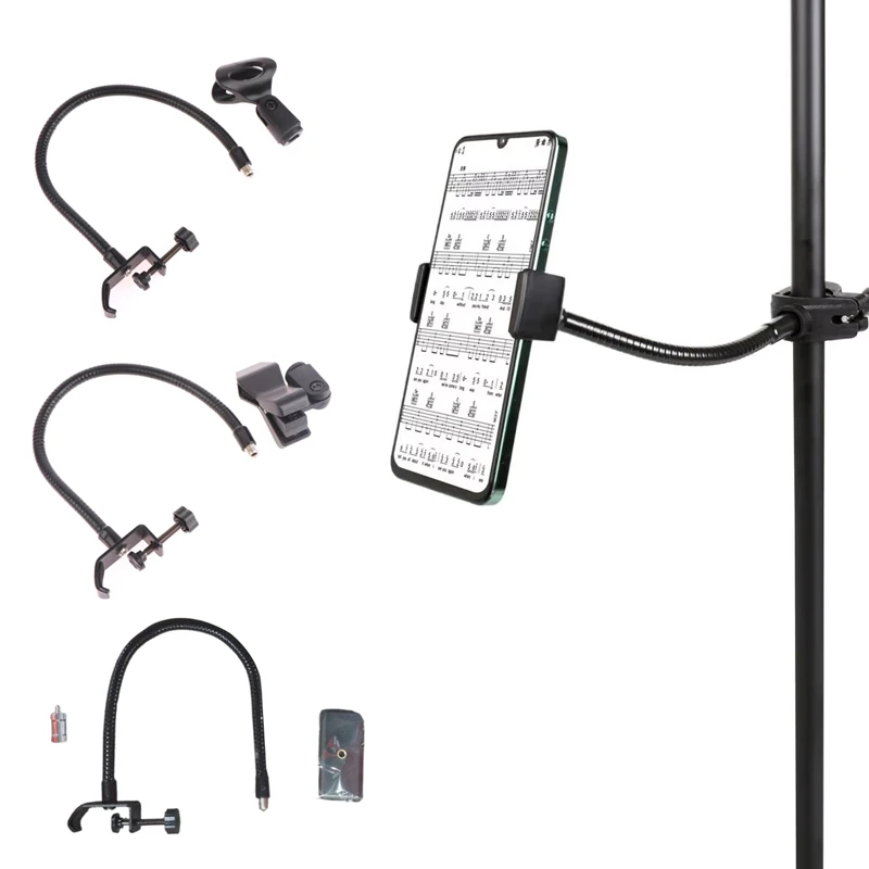 Flexible Microphone Gooseneck Phone Stand With Desk Clamp For Radio Broadcasting Studio Live Equipment Stations