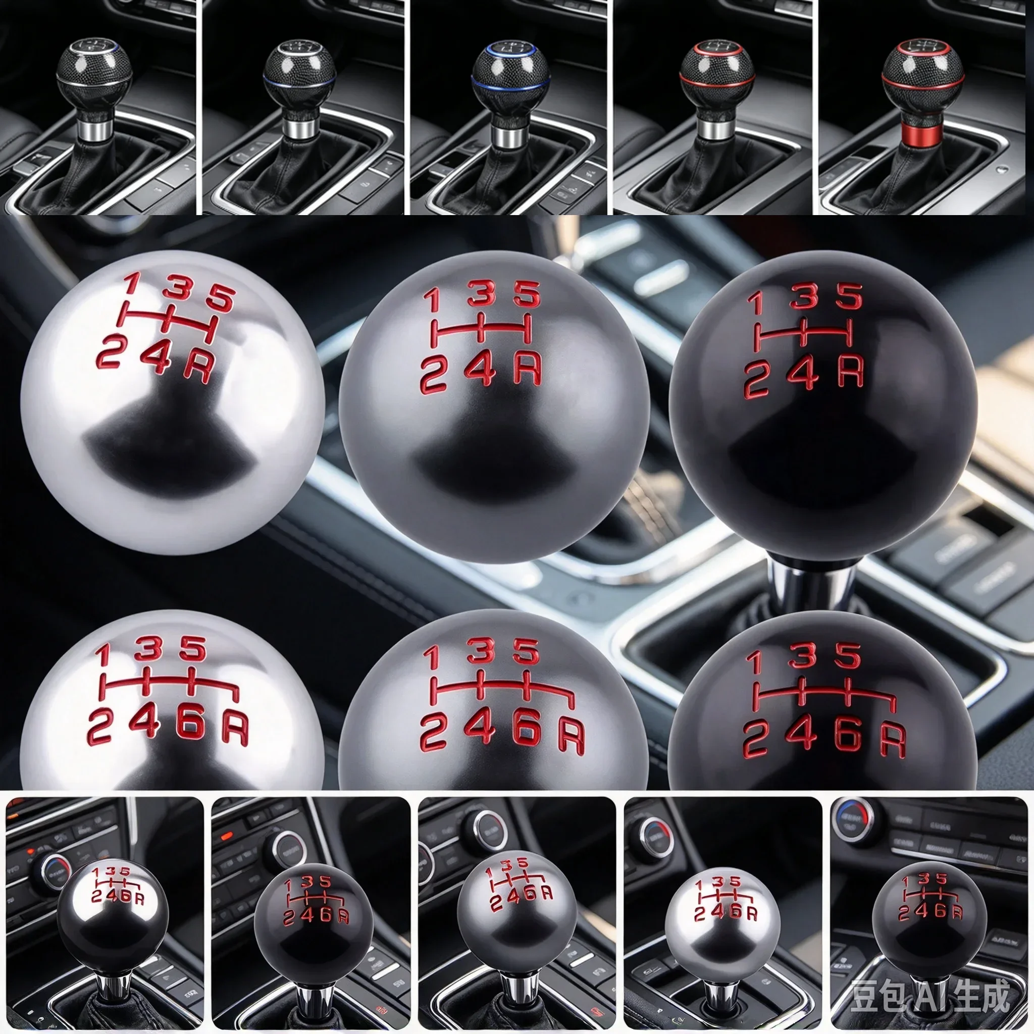 Aluminum 5/6 Speed Ball Shape Shift Gear Knob M10*1.5 For Fit Honda Civic City FD2 FN2 EP3 TYPE R DC2 DC5 AP1 AP2 S2000 F20C