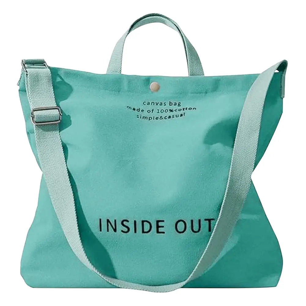 

Большая холщовая сумка-тоут для женщин, сумка через плечо с регулируемым ремнем для работы, путешествий и шопинга