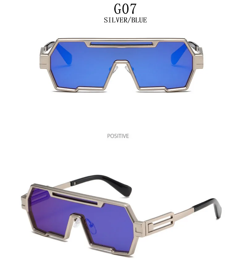 Heavy Metal Steampunk Sonnenbrille Für Männer Platz Vintage Punk Mode Gläser Retro Gafas De Sol Hombre Lunette De Soleil Homme – Detail 23