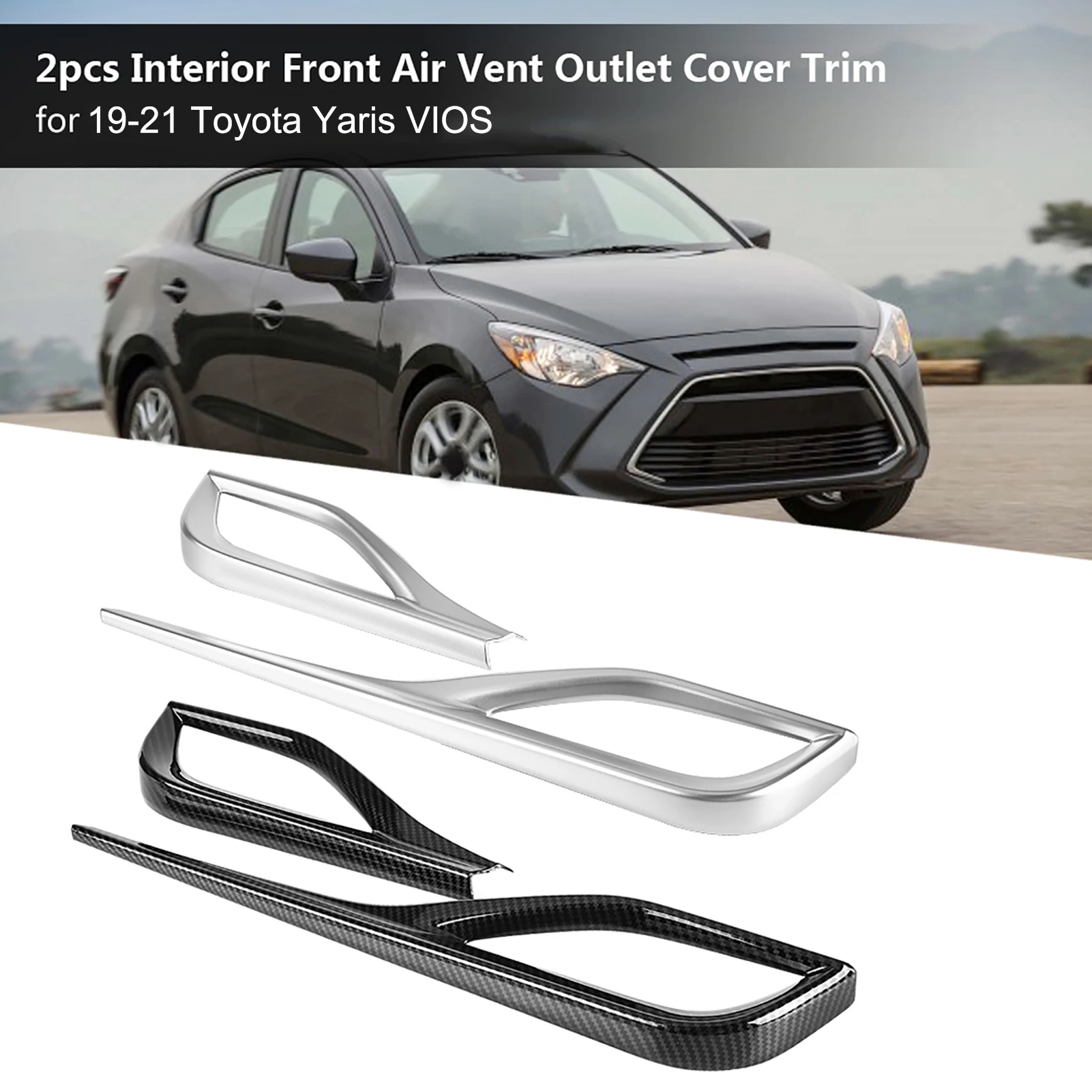 Interior Front Air Vent Outlet Cover Trim for Yaris VIOS (XP150) 2019‑2021 Front Air Vent Outlet Trim Front Air Vent Trim