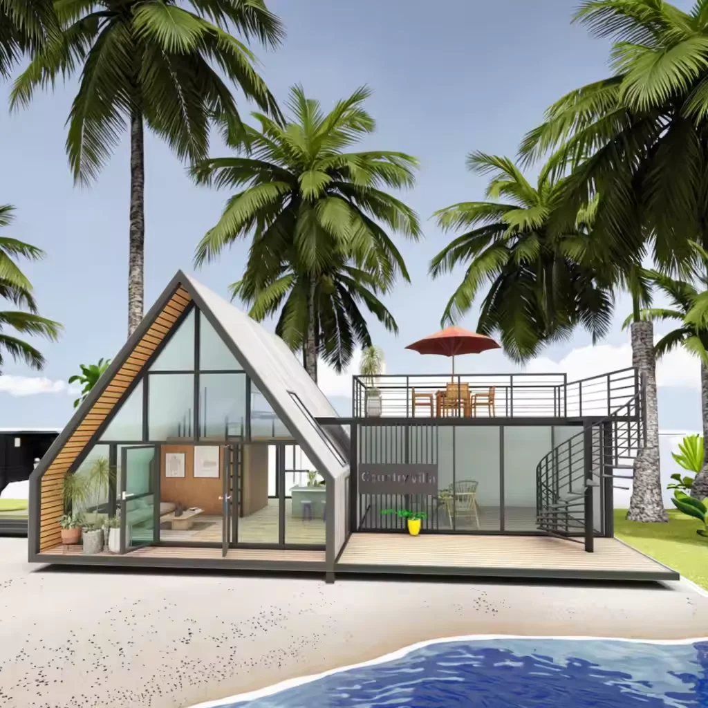 Luxury High Quality Waterproof Prefabricated Building Quick Installation House B&B Hotel A-type Triangle House