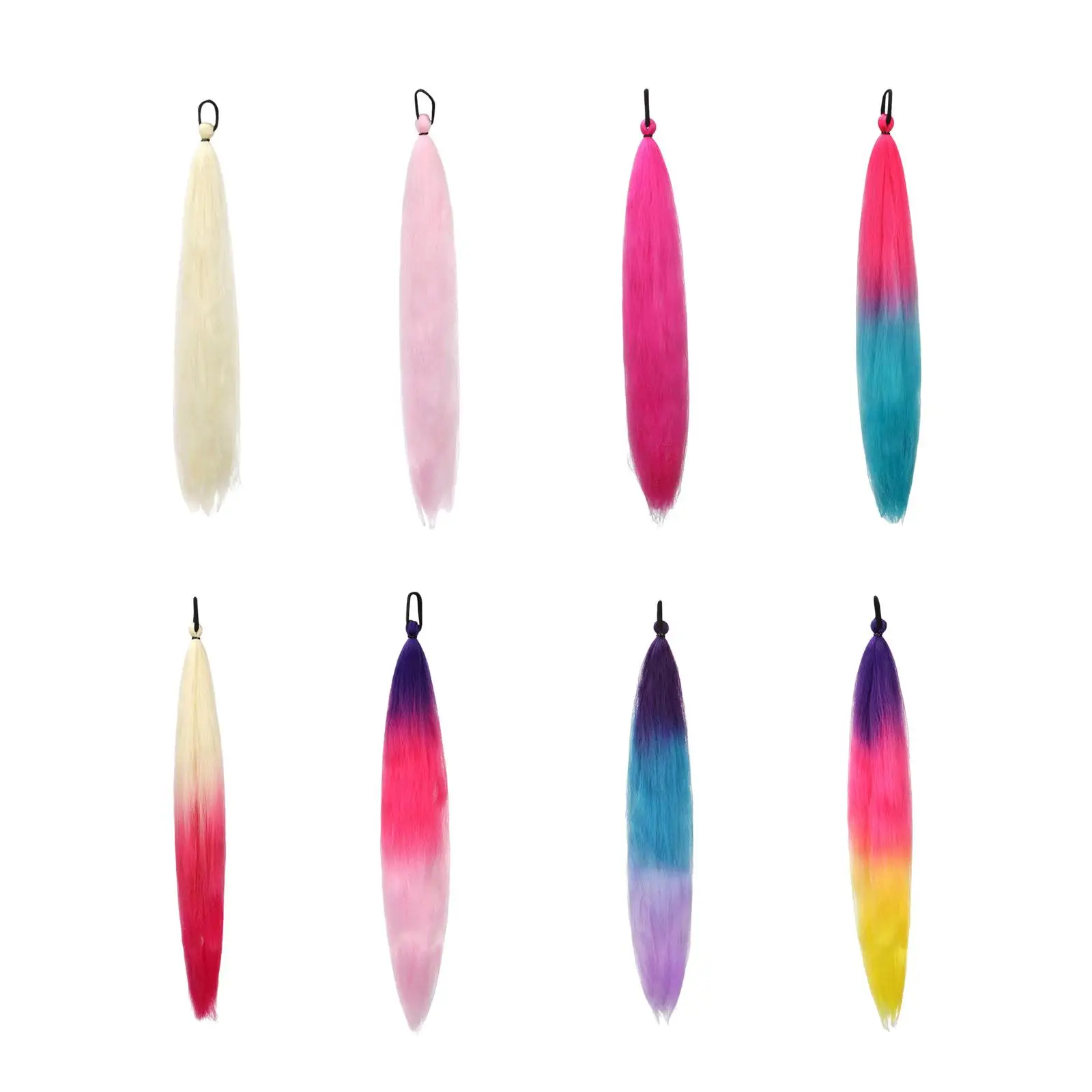 Rambut Palsu Ekor Kuda Ekstensi Rambut Halus 65Cm DIY Lembut dengan Ikat Rambut untuk Liburan Halloween Ulang Tahun Wanita Riasan Harian