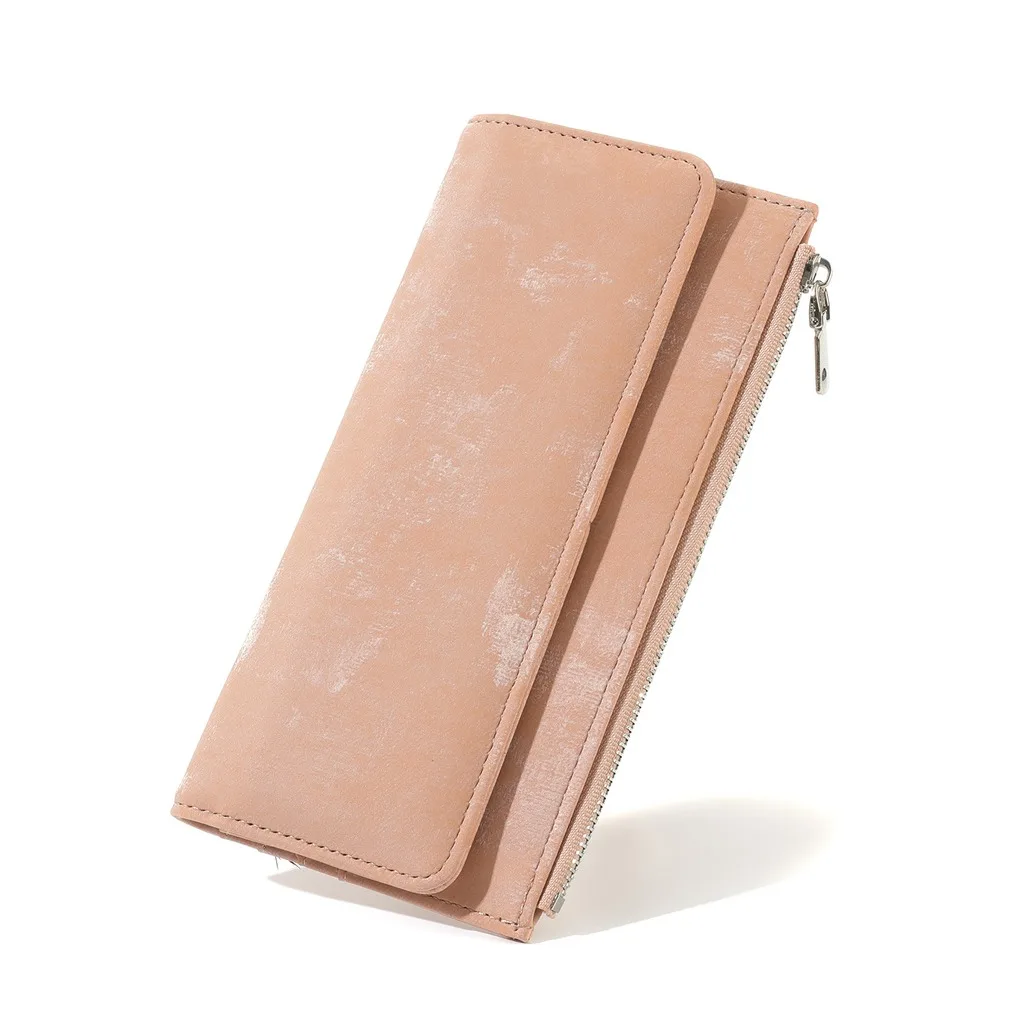 Pu Leather Wallet Multi-Card Women'S Trifold Long Wallet Water Ripple Wallet Trifold For Students Cash Storage Daily Use