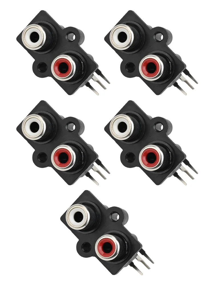 5 Pcs Same Core Socket PCB Mount 2 Position Stereo O Video Female Connector Dropship AV2-7 Electrical Equipment Parts