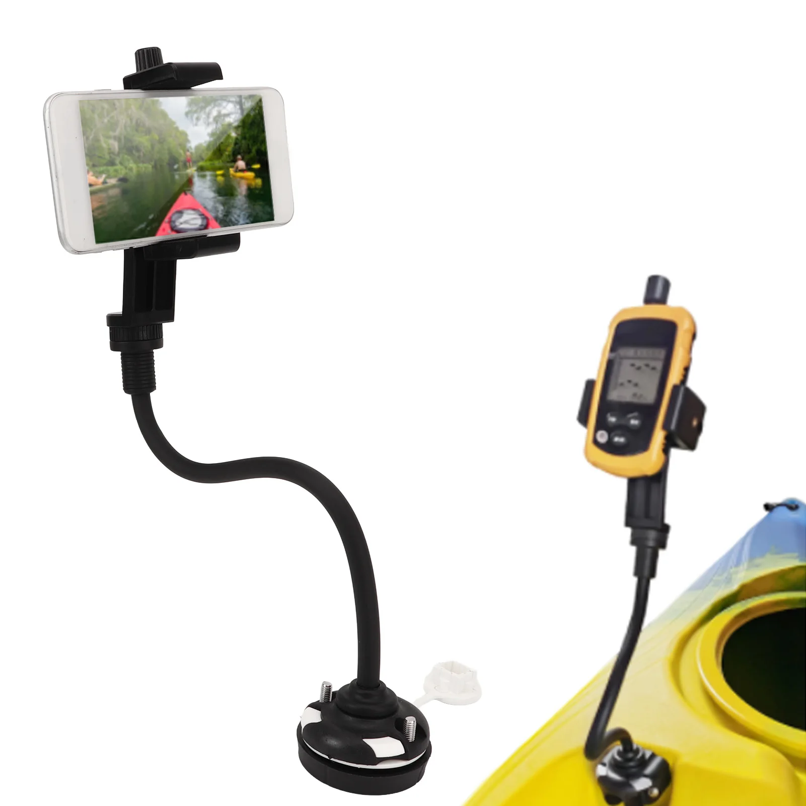 Kayak Phone Mount Holder 360 Degree Rotatable  Flexible Long Arm Canoe Phone Bracket for Boat Kayak Phone Mount Holder