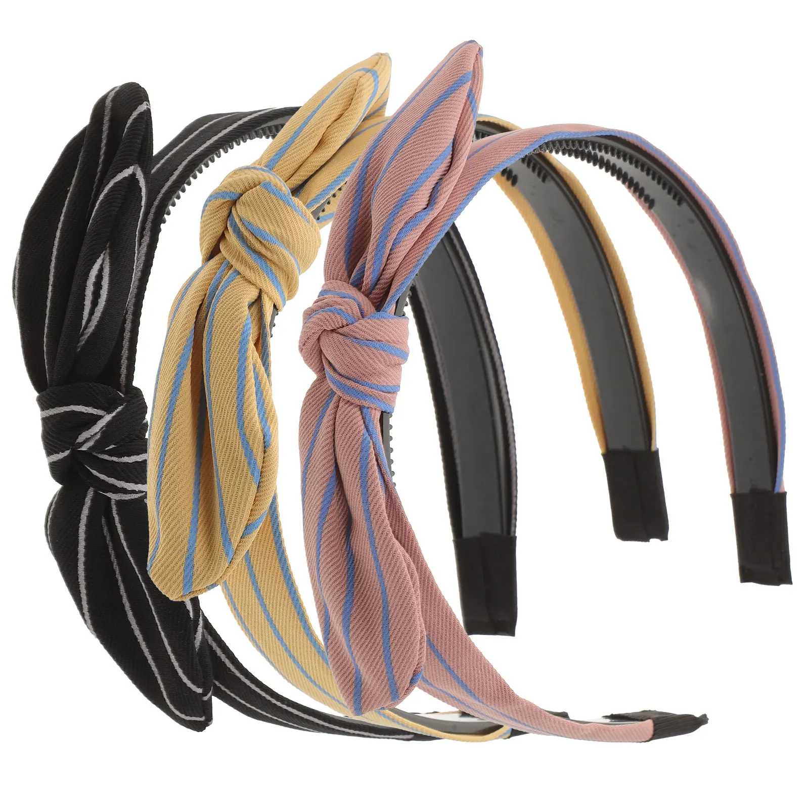 

3pcs Colorful Striped Hairband Soft Knot Headband Women Accessories Party Photo Prop Hairstyle Decor Hoop Long Lasting