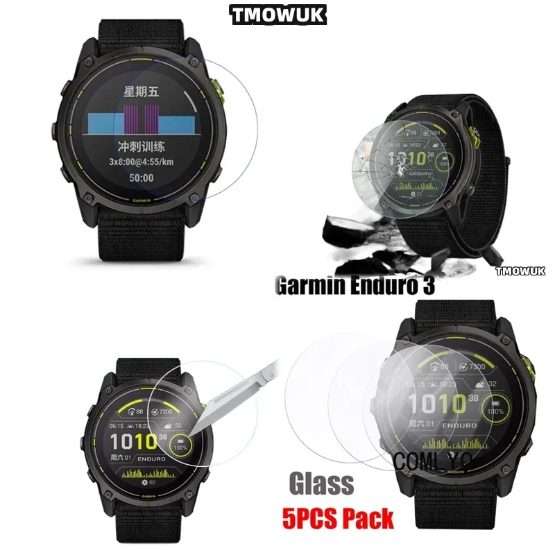 

​​For Garmin Enduro 2 3 Enduro2 Enduro3 Tempered Glass Cover 9H - Bubble-Free Anti-Fingerprint HD Clear​​