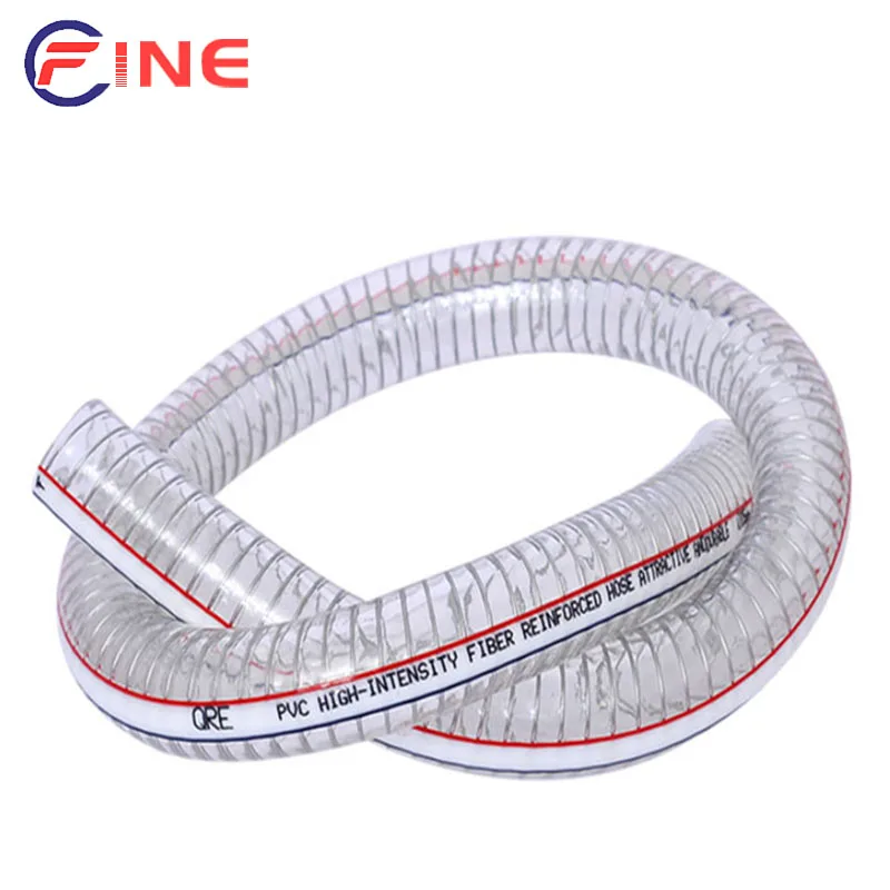 1 Meter Steel Pipe PVC Wire Oil Plastic Transparent Hose Water Pump Flexible Tube