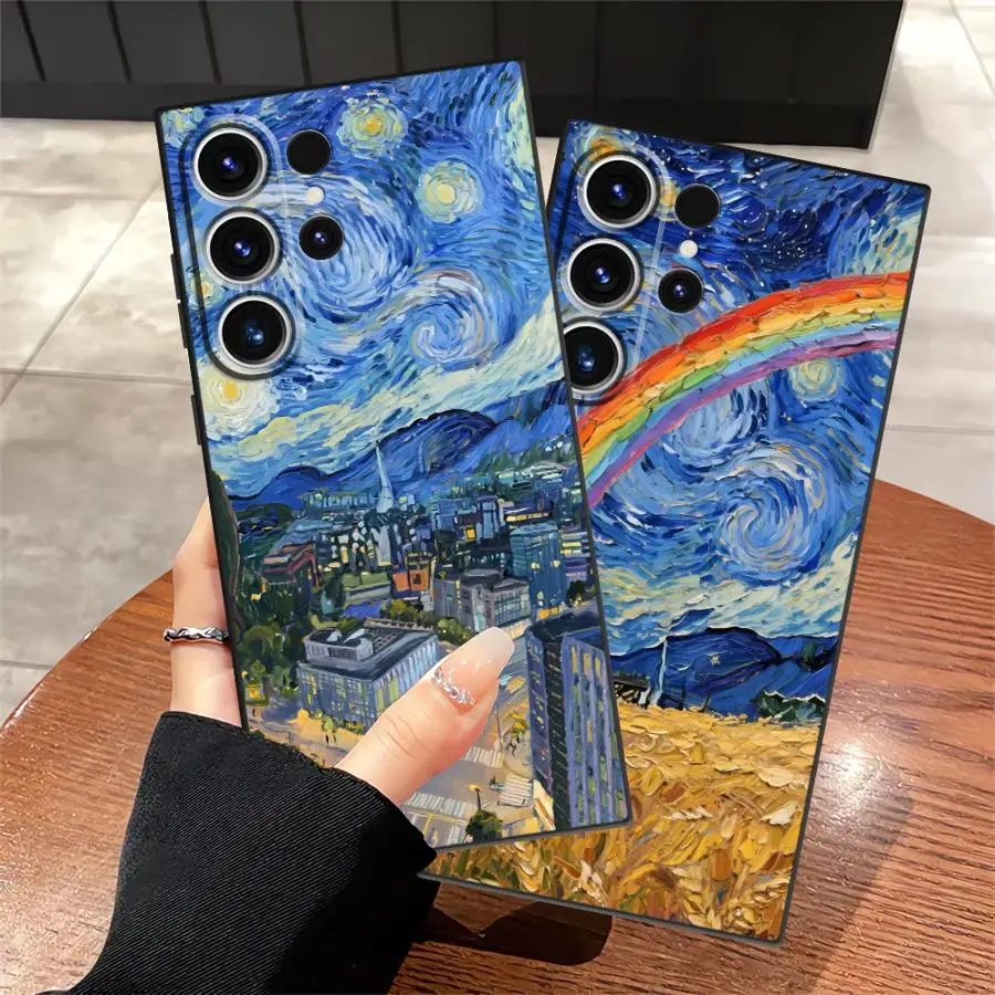 Case for Samsung Galaxy S26 Ultra S23 S21 FE S20 Ultra S10 S9 S24 Note 20 8 9 10 S25 Plus Funda Phone Cover Van Gogh Night Sky