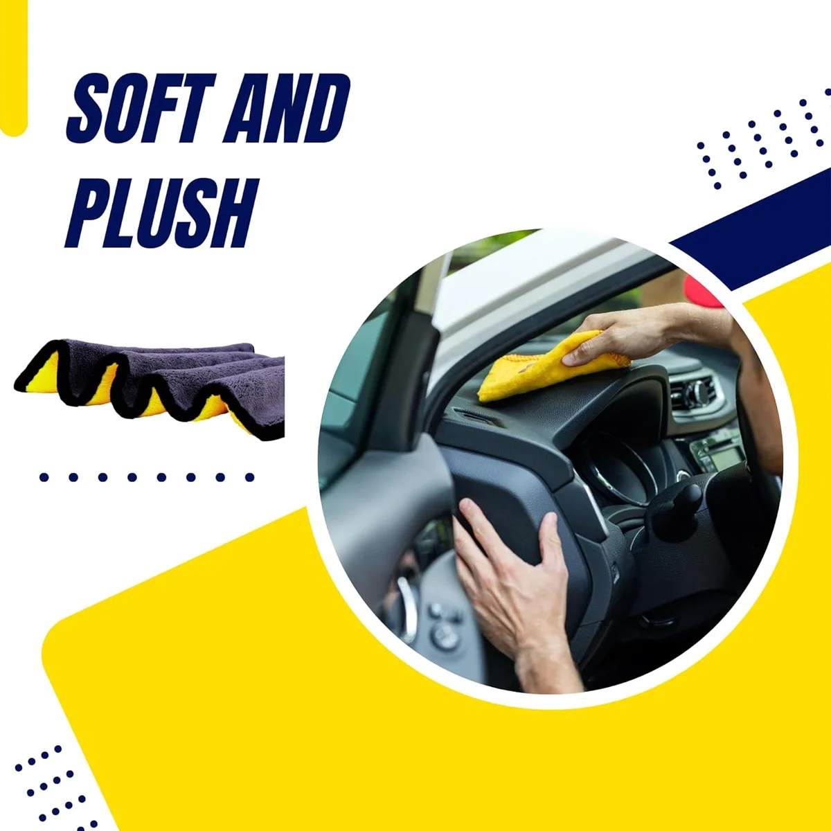 1/3/5/10PCS Car Maintenance Car Wash Cloth Ultra-Fine Fiber Towel Thickened Yellow Car Wash Cloth Car Wash Tools Car Accessories