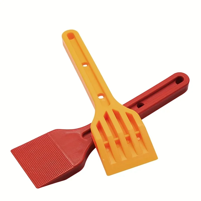 Espátula de Plástico ABS Reforçada para Vidros - Levantador e Raspador de Unidades de Vidro Duplo com Design Amarelo/Vermelho Codificado por Cores para Janelas