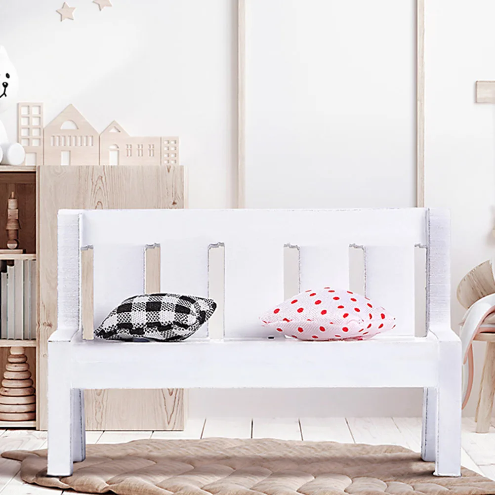 

2 Sets Mini Furniture Small Bench Models Miniature Decoration Props Park Scene Decorative Cloth