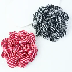 10cm French Temperament Women's High-end Luxury Brooch with Pleated Fabric Stripes Multi Petal Rolled Flower Handmade Flower Pin