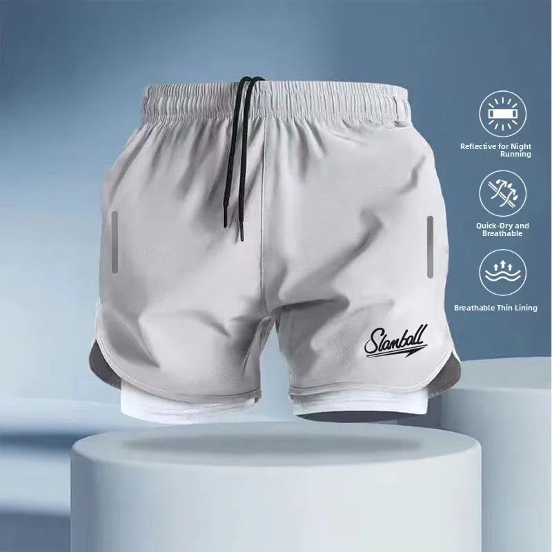 

Men's Fitn Running orts Breathable Qui Dry Cycling Athletics ort Pants Summer Leisure Straight Leg Pants Youthful En...