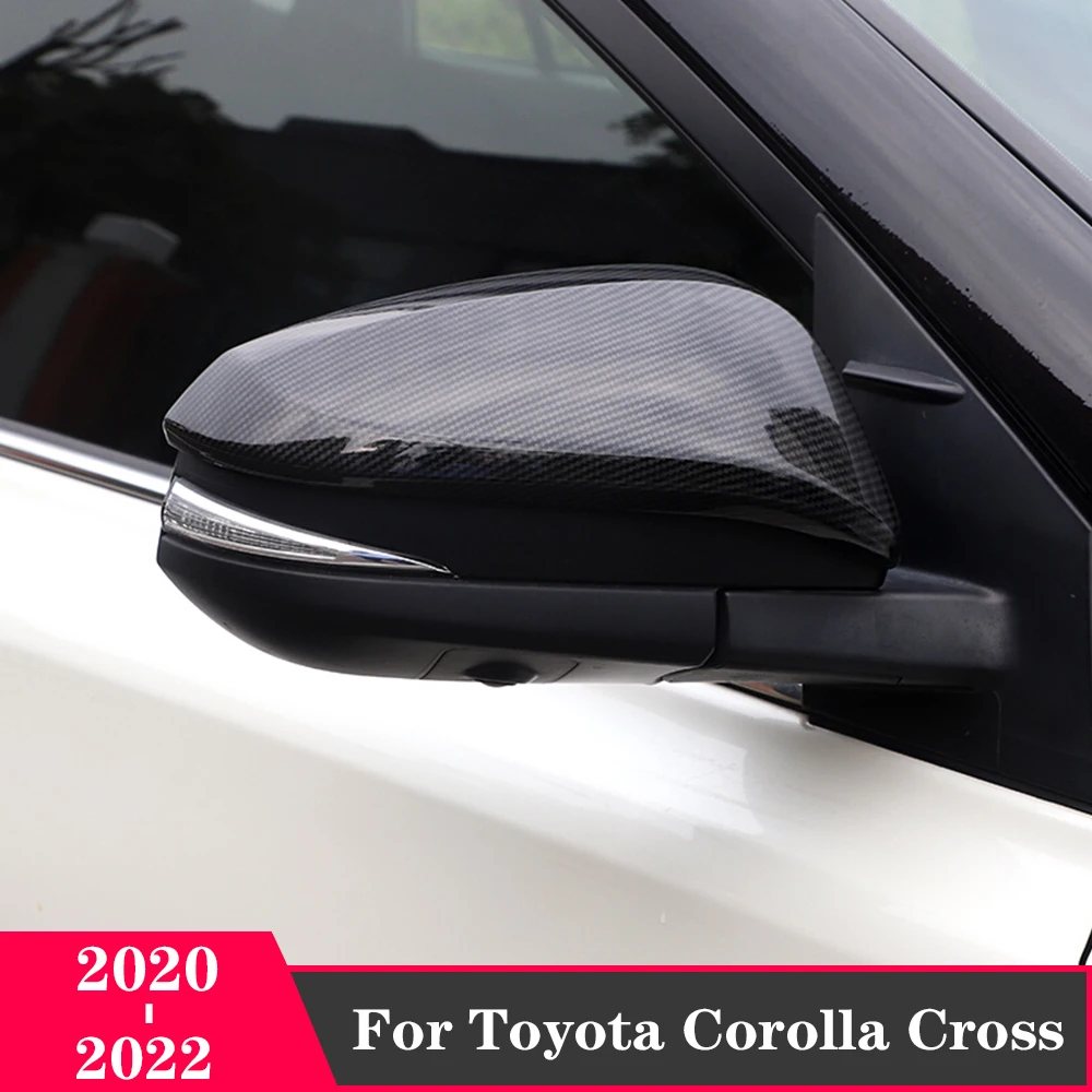 

Chrome Carbon Black Exterior Styling For Toyota Corolla Cross 2020 - 2022 Car side rearview mirror Cover Trim Auto Accessories