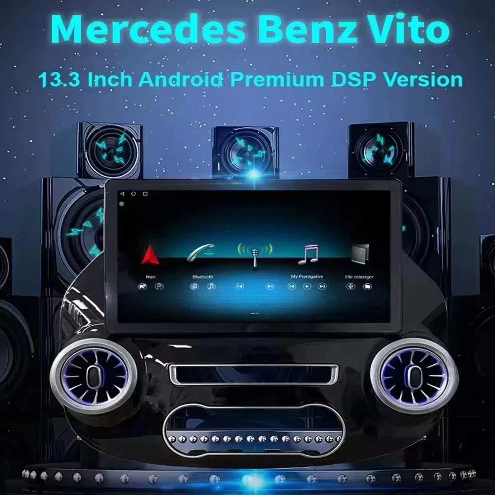 13.3 inch For Mercedes Vito W447 2014 - 2022 8-Core Android Car Auto Radio Carplay Wireless Android Auto Multimedia  1920*1200px