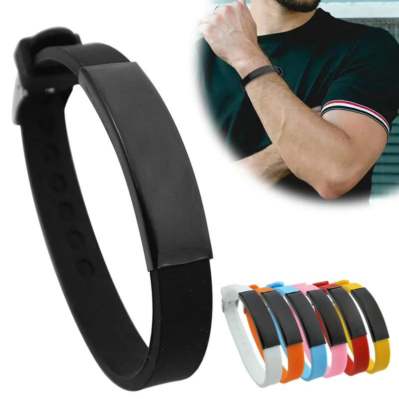 New Fashion Men's Silicone Bracelet for Men Bracelet Watch Strap Rubber Replacement Bracelet Watch Band for Sport Wristband