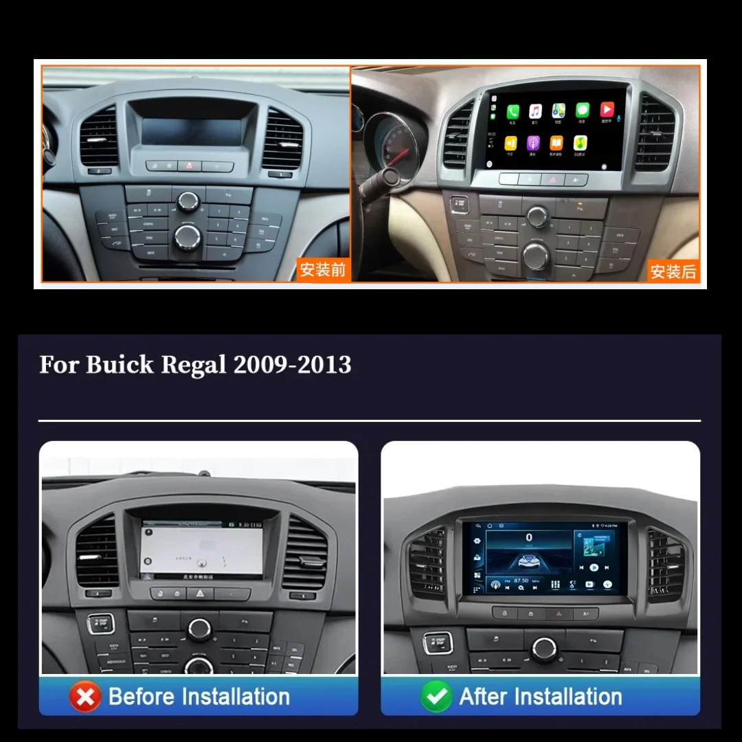 

9 Inch For Buick Regal 2009-2013 Opel Insignes 2008-2012 Android 13 Car Radio 4G GPS Wireless Bluetooth Carplay Multimedia Touc