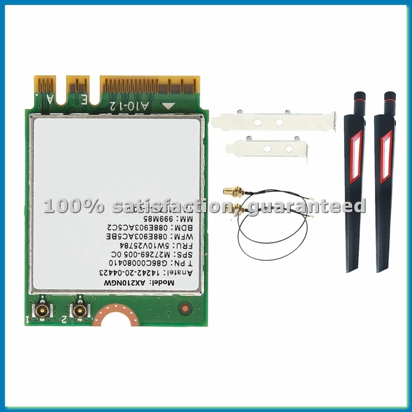 

AX210 AX210NGW Wi-Fi-карта + антенна WIFI 6E Bluetooth 5,2 2,4 ГГц 5 ГГц 3000 Мбит/с Беспроводной адаптер M.2 Сетевая карта 802.11Ax-VVNB