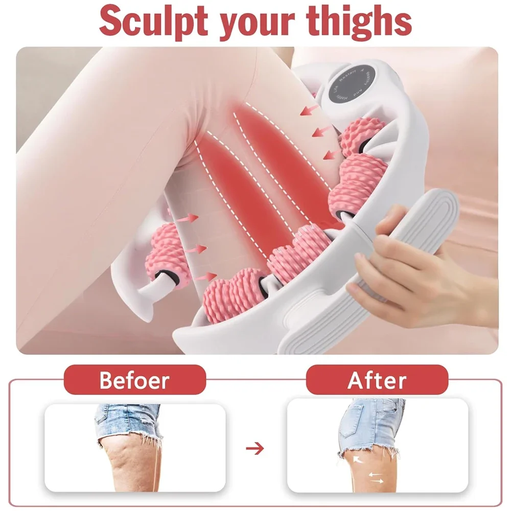 New Ring Shaped Anti Cellulite Massage Roller, Multi Soft Wheel Body Massager, Ergonomic Labor-saving Handle, for Body Shaping