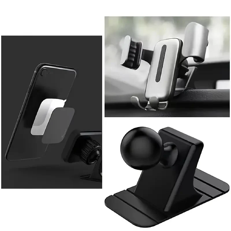 Car Cell Phone Holder Base 17mm Ball Head Base Dashboard Mounting Suction Cup Anti-slip Bracket Air Outlet Clip Car Accessories