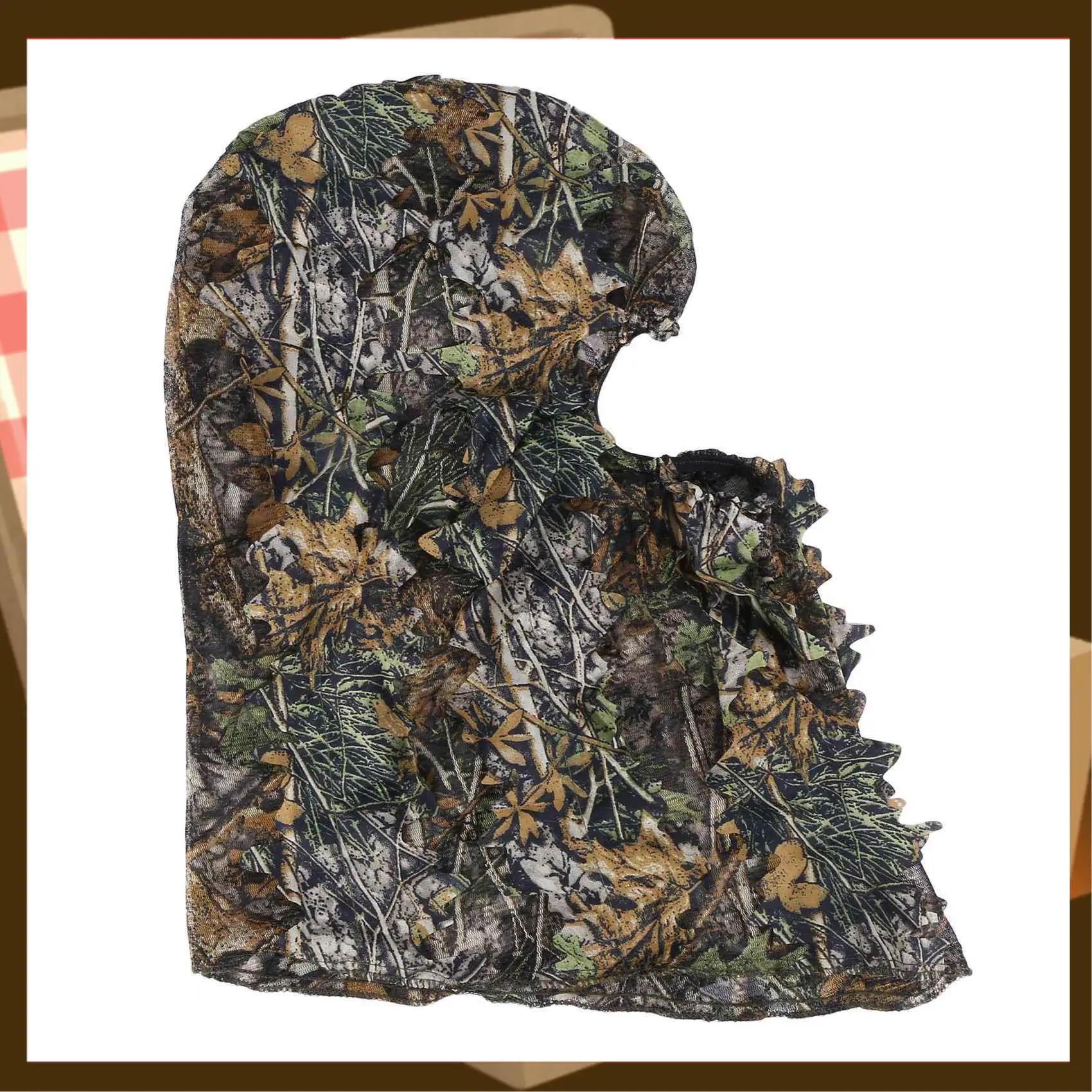 

2X Camouflage Hunting Leafy 3D Face Mask Hood Outdoor Hunting Fishing Headgear Camo Hat-AA85