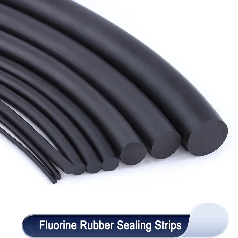 

1/5m Fluorine Rubber Strip Diameter 2,3,4,5,6,7,8,10,12,15 mm Black Solid Not Foaming High Temperature O-Ring Bar Seal