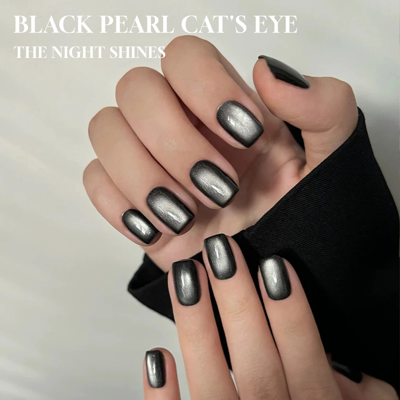 MIANEL 1-8pcs 12ML Black Pearl Cat's Eye Gel Nail Polish Simple  Black Nails White Nails Nail Art Salon Use Art Supplies Wedding
