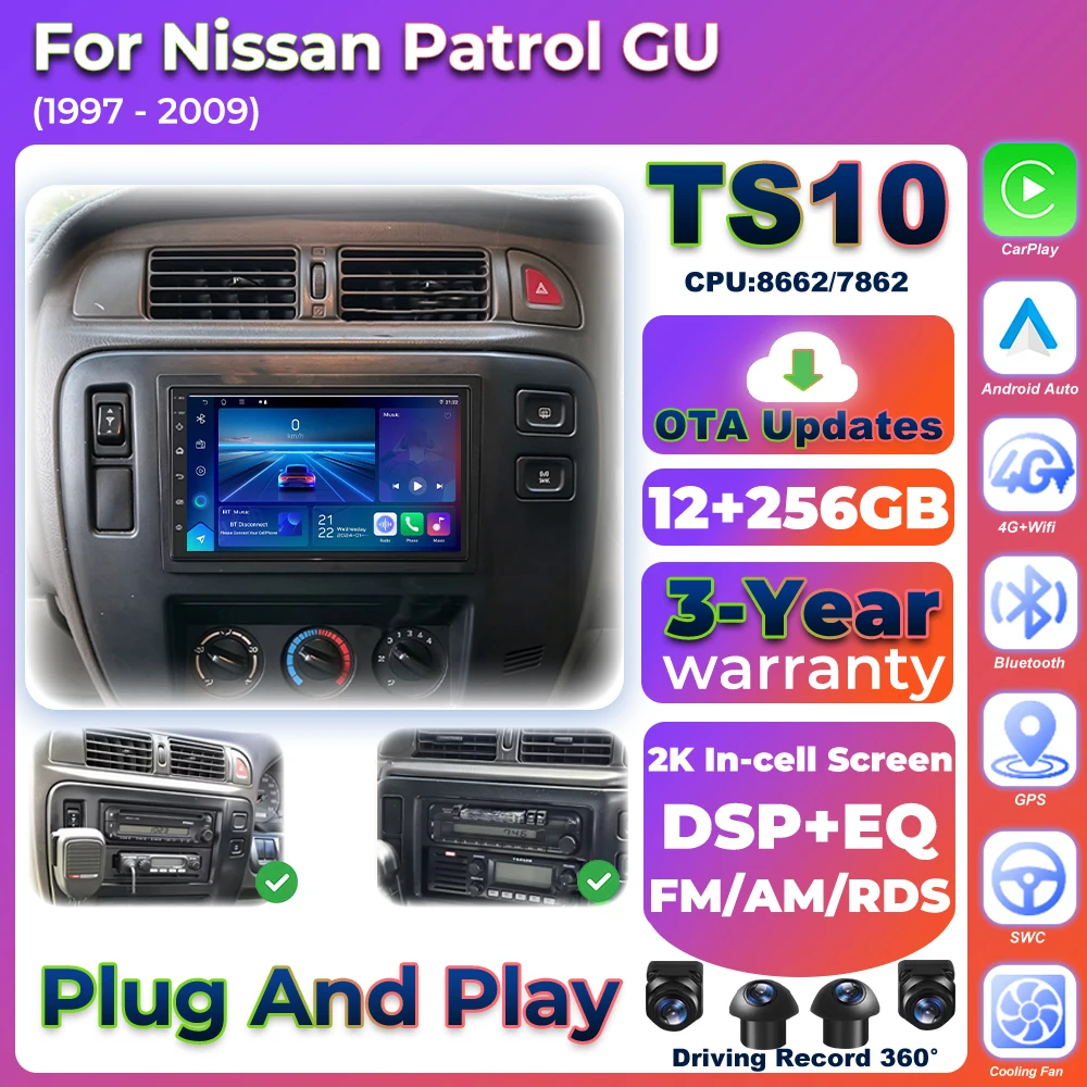 Car Radio Autoradio Carplay Android 7inch For Nissan Patrol GU 1997 - 2009 GPS Navigation Video Multimedia Player Touch Screen