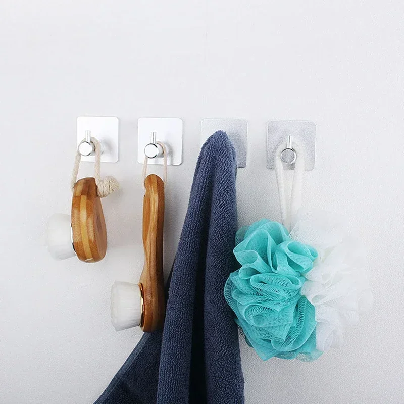 Adhesive Wall Hooks Mounted Door Key Cloth Coat Bathroom Robe Hanger Kitchen Hardware Rack Shelf Bag Hook Organizer For Hanging